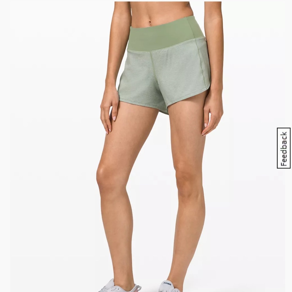 Lululemon Mid-Rise Short Size 12, Heather Lix Multi Green